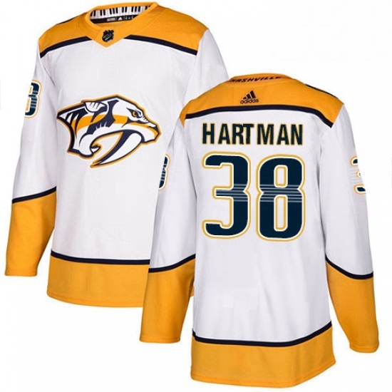 Mens Adidas Nashville Predators 38 Ryan Hartman Authentic White Away NHL Jersey Mens Adidas Nashville Predators 38 Ryan Hartman Authentic White Away NHL Jersey