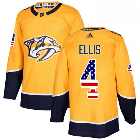 Mens Adidas Nashville Predators 4 Ryan Ellis Authentic Gold USA Flag Fashion NHL Jersey Mens Adidas Nashville Predators 4 Ryan Ellis Authentic Gold USA Flag Fashion NHL Jersey