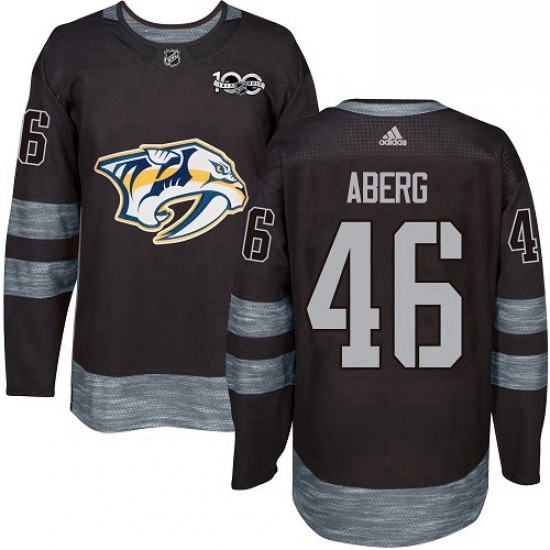 Mens Adidas Nashville Predators 46 Pontus Aberg Authentic Black 1917 2017 100th Anniversary NHL Jersey Mens Adidas Nashville Predators 46 Pontus Aberg Authentic Black 1917 2017 100th Anniversary NHL Jersey