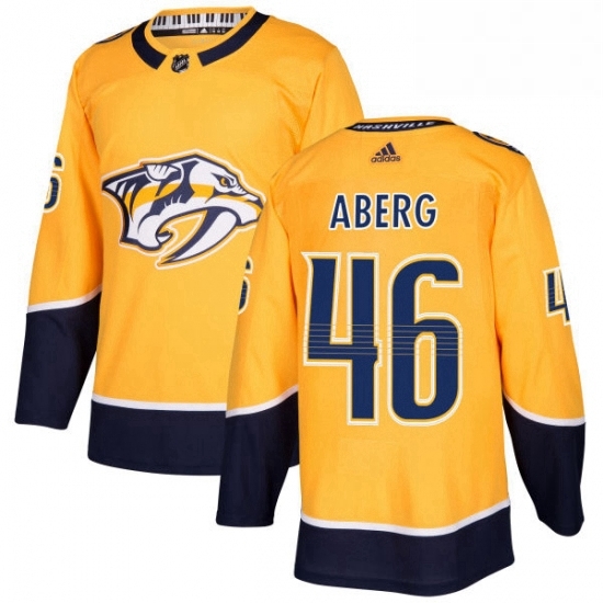 Mens Adidas Nashville Predators 46 Pontus Aberg Premier Gold Home NHL Jersey Mens Adidas Nashville Predators 46 Pontus Aberg Premier Gold Home NHL Jersey