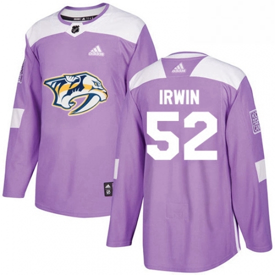 Mens Adidas Nashville Predators 52 Matt Irwin Authentic Purple Fights Cancer Practice NHL Jersey Mens Adidas Nashville Predators 52 Matt Irwin Authentic Purple Fights Cancer Practice NHL Jersey