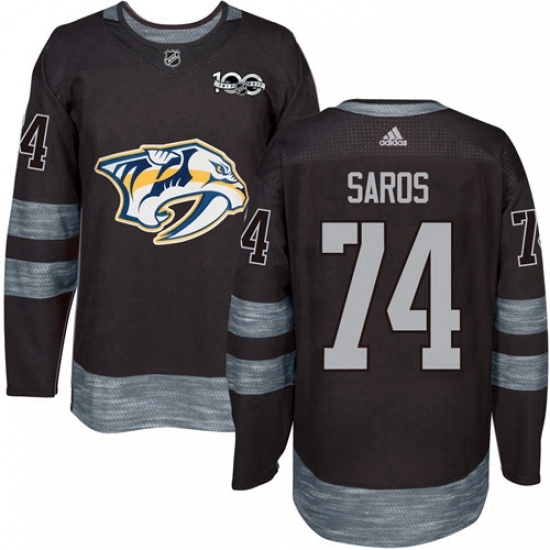 Mens Adidas Nashville Predators 74 Juuse Saros Authentic Black 1917 2017 100th Anniversary NHL Jersey Mens Adidas Nashville Predators 74 Juuse Saros Authentic Black 1917 2017 100th Anniversary NHL Jersey