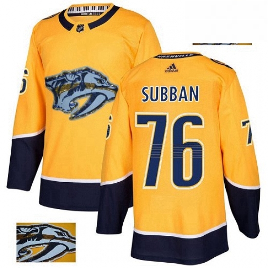 Mens Adidas Nashville Predators 76 PK Subban Authentic Gold Fashion Gold NHL Jersey Mens Adidas Nashville Predators 76 PK Subban Authentic Gold Fashion Gold NHL Jersey