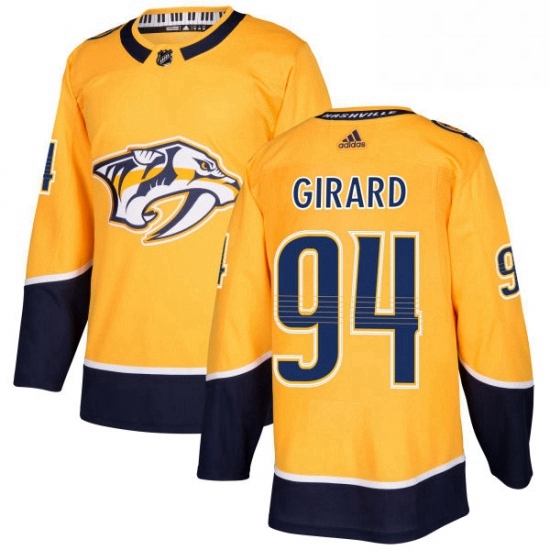Mens Adidas Nashville Predators 94 Samuel Girard Authentic Gold Home NHL Jersey Mens Adidas Nashville Predators 94 Samuel Girard Authentic Gold Home NHL Jersey