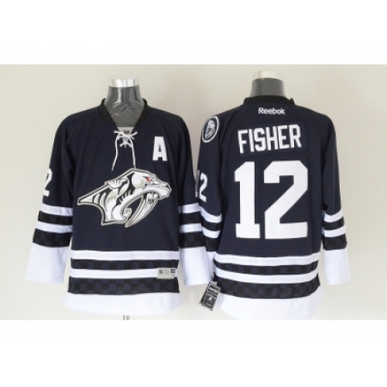 NHL Nashville Predators #12 Mike Fisher Dark blue jerseys NHL Nashville Predators #12 Mike Fisher Dark blue jerseys