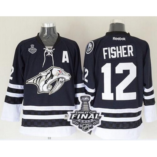 Predators #12 Mike Fisher Blue Third 2017 Stanley Cup Final Patch Stitched NHL Jersey Predators #12 Mike Fisher Blue Third 2017 Stanley Cup Final Patch Stitched NHL Jersey