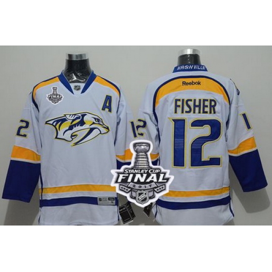 Predators #12 Mike Fisher White Road 2017 Stanley Cup Final Patch Stitched NHL Jersey Predators #12 Mike Fisher White Road 2017 Stanley Cup Final Patch Stitched NHL Jersey