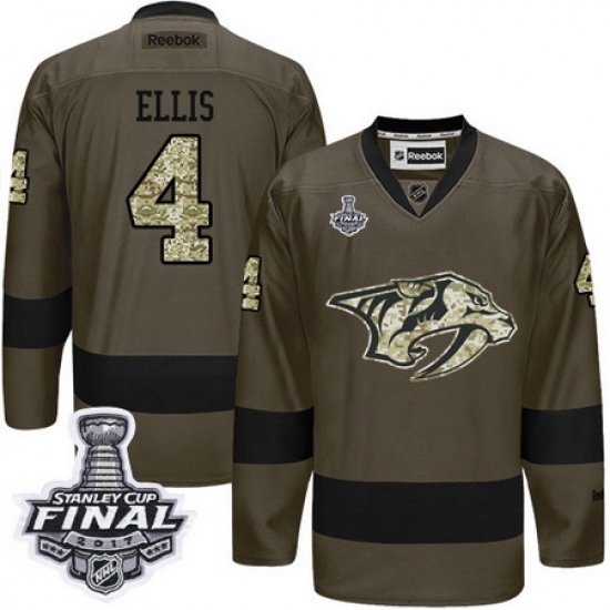 Predators #4 Ryan Ellis Green Salute to Service 2017 Stanley Cup Final Patch Stitched NHL Jersey Predators #4 Ryan Ellis Green Salute to Service 2017 Stanley Cup Final Patch Stitched NHL Jersey
