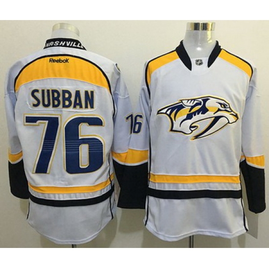 Predators #76 P K Subban White Road Stitched NHL Jersey Predators #76 P K Subban White Road Stitched NHL Jersey