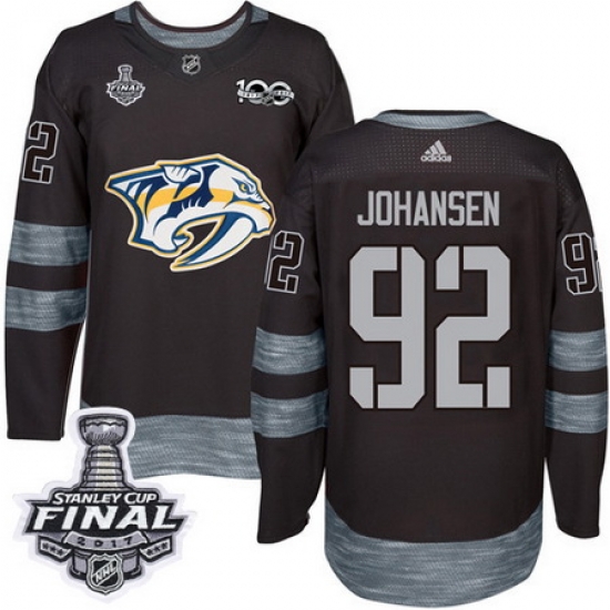 Predators #92 Ryan Johansen Black 1917 2017 100th Anniversary Stanley Cup Final Patch Stitched NHL Jersey Predators #92 Ryan Johansen Black 1917 2017 100th Anniversary Stanley Cup Final Patch Stitched NHL Jersey