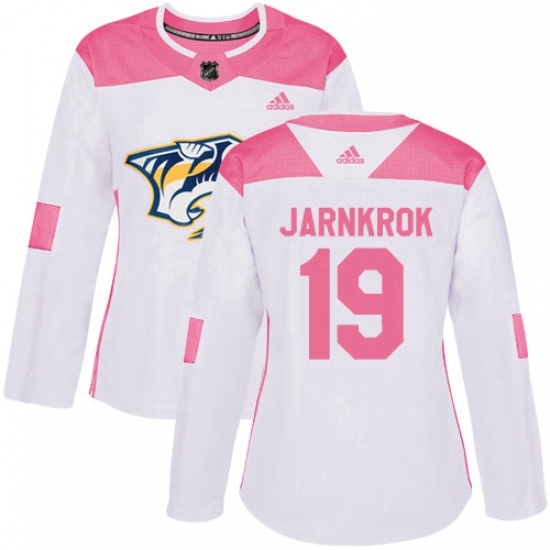 Womens Adidas Nashville Predators 19 Calle Jarnkrok Authentic WhitePink Fashion NHL Jersey Womens Adidas Nashville Predators 19 Calle Jarnkrok Authentic WhitePink Fashion NHL Jersey