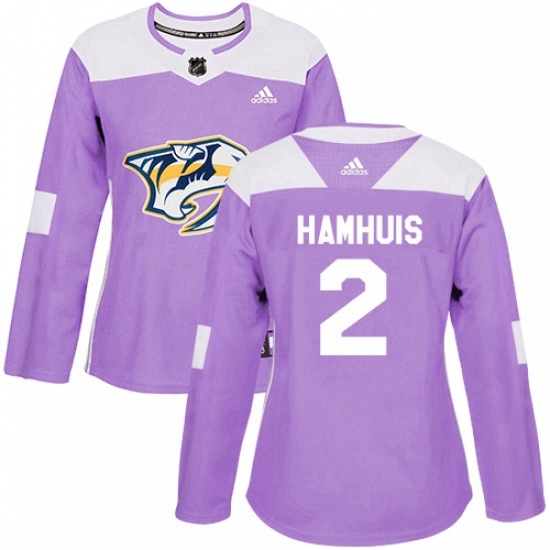 Womens Adidas Nashville Predators 2 Dan Hamhuis Authentic Purple Fights Cancer Practice NHL Jersey Womens Adidas Nashville Predators 2 Dan Hamhuis Authentic Purple Fights Cancer Practice NHL Jersey