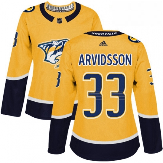Womens Adidas Nashville Predators 33 Viktor Arvidsson Authentic Gold Home NHL Jersey Womens Adidas Nashville Predators 33 Viktor Arvidsson Authentic Gold Home NHL Jersey