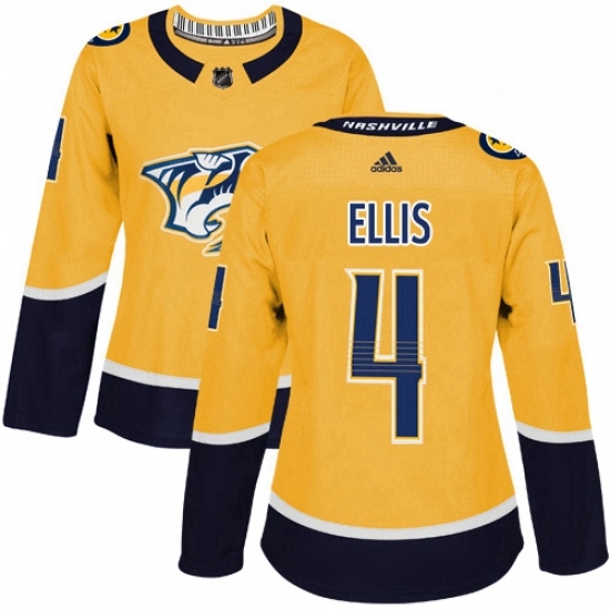 Womens Adidas Nashville Predators 4 Ryan Ellis Authentic Gold Home NHL Jersey Womens Adidas Nashville Predators 4 Ryan Ellis Authentic Gold Home NHL Jersey