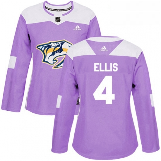 Womens Adidas Nashville Predators 4 Ryan Ellis Authentic Purple Fights Cancer Practice NHL Jersey Womens Adidas Nashville Predators 4 Ryan Ellis Authentic Purple Fights Cancer Practice NHL Jersey