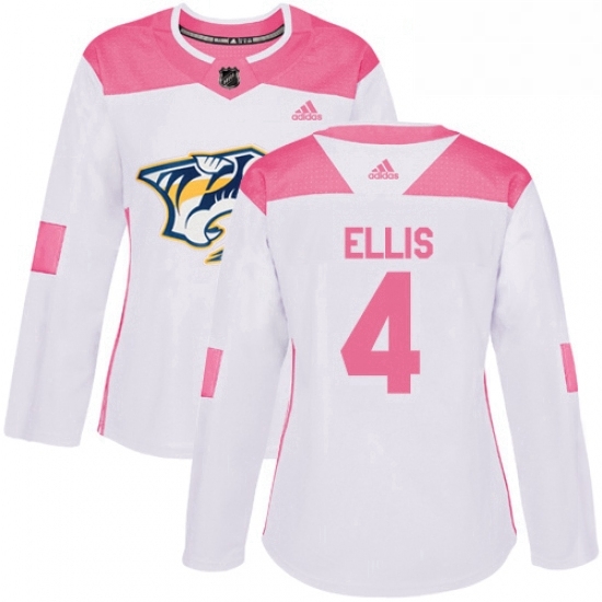 Womens Adidas Nashville Predators 4 Ryan Ellis Authentic WhitePink Fashion NHL Jersey Womens Adidas Nashville Predators 4 Ryan Ellis Authentic WhitePink Fashion NHL Jersey