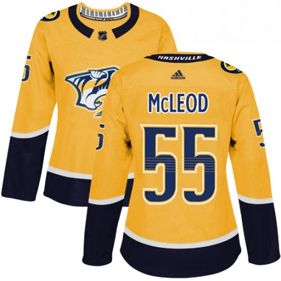 Womens Adidas Nashville Predators 55 Cody McLeod Authentic Gold Home NHL Jersey Womens Adidas Nashville Predators 55 Cody McLeod Authentic Gold Home NHL Jersey