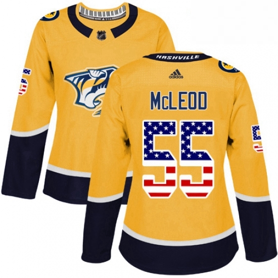Womens Adidas Nashville Predators 55 Cody McLeod Authentic Gold USA Flag Fashion NHL Jersey Womens Adidas Nashville Predators 55 Cody McLeod Authentic Gold USA Flag Fashion NHL Jersey