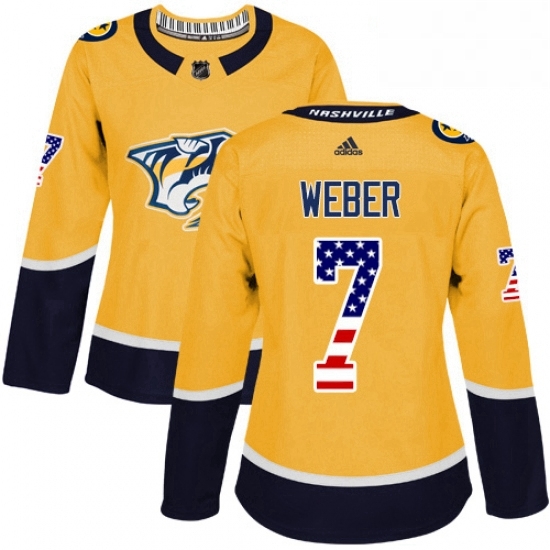 Womens Adidas Nashville Predators 7 Yannick Weber Authentic Gold USA Flag Fashion NHL Jersey Womens Adidas Nashville Predators 7 Yannick Weber Authentic Gold USA Flag Fashion NHL Jersey