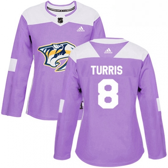 Womens Adidas Nashville Predators 8 Kyle Turris Authentic Purple Fights Cancer Practice NHL Jersey Womens Adidas Nashville Predators 8 Kyle Turris Authentic Purple Fights Cancer Practice NHL Jersey
