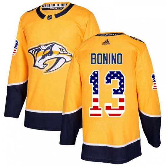Youth Adidas Nashville Predators 13 Nick Bonino Authentic Gold USA Flag Fashion NHL Jersey Youth Adidas Nashville Predators 13 Nick Bonino Authentic Gold USA Flag Fashion NHL Jersey