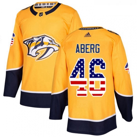 Youth Adidas Nashville Predators 46 Pontus Aberg Authentic Gold USA Flag Fashion NHL Jersey Youth Adidas Nashville Predators 46 Pontus Aberg Authentic Gold USA Flag Fashion NHL Jersey