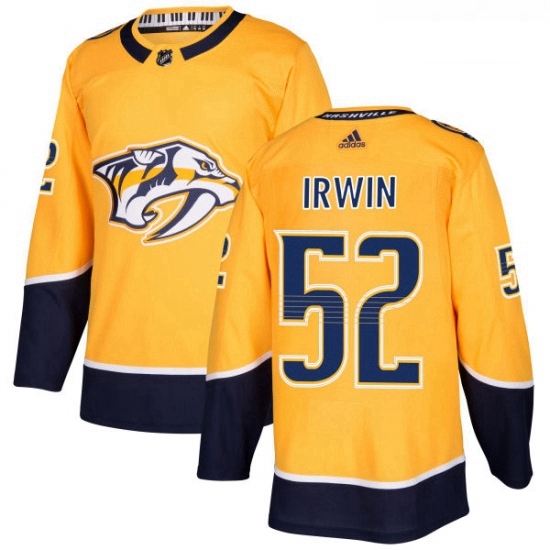 Youth Adidas Nashville Predators 52 Matt Irwin Authentic Gold Home NHL Jersey Youth Adidas Nashville Predators 52 Matt Irwin Authentic Gold Home NHL Jersey