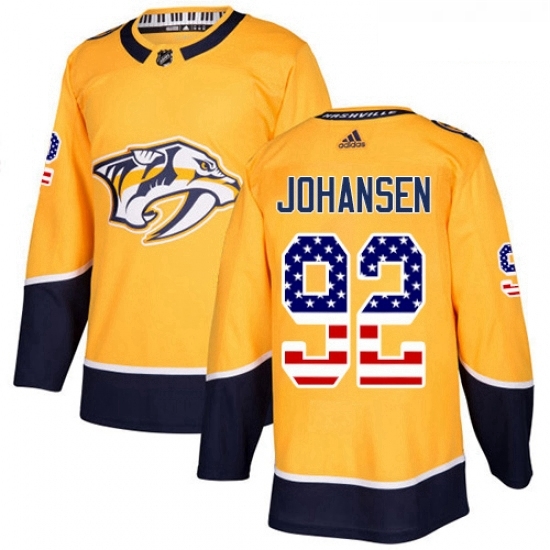 Youth Adidas Nashville Predators 92 Ryan Johansen Authentic Gold USA Flag Fashion NHL Jersey Youth Adidas Nashville Predators 92 Ryan Johansen Authentic Gold USA Flag Fashion NHL Jersey