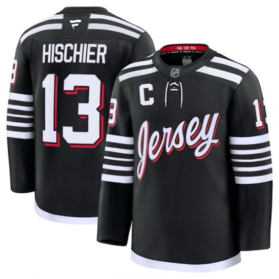 Men New Jersey Devils 13 Nico Hischier Black 2024 25 Alternate Stitched Hockey Jersey Men New Jersey Devils 13 Nico Hischier Black 2024 25 Alternate Stitched Hockey Jersey