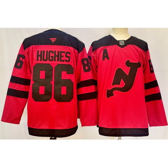 Men New Jersey Devils 86 Jack Hughes Red 2024 25 With A Patch Stitched Hockey Jersey Men New Jersey Devils 86 Jack Hughes Red 2024 25 With A Patch Stitched Hockey Jersey