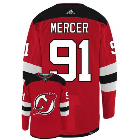 Men New Jersey Devils Dawson Mercer #91 Adidas Red Authentic NHL Hockey Jersey Men New Jersey Devils Dawson Mercer #91 Adidas Red Authentic NHL Hockey Jersey