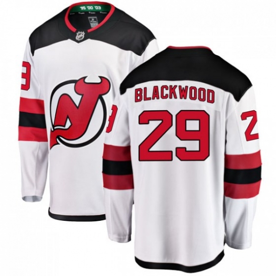 Men New Jersey Devils Mackenzie Blackwood White Home Adidas Jersey Men New Jersey Devils Mackenzie Blackwood White Home Adidas Jersey