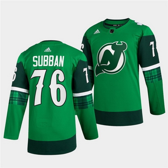 Men New jerseyy Devils 76 P K Subban Green Warm Up St Patricks Day Stitched jersey Men New jerseyy Devils 76 P K Subban Green Warm Up St Patricks Day Stitched jersey