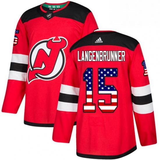 Mens Adidas New Jersey Devils 15 Jamie Langenbrunner Authentic Red USA Flag Fashion NHL Jersey Mens Adidas New Jersey Devils 15 Jamie Langenbrunner Authentic Red USA Flag Fashion NHL Jersey