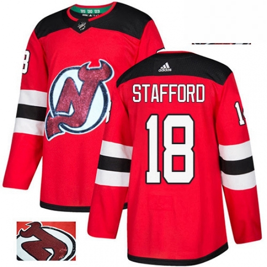 Mens Adidas New Jersey Devils 18 Drew Stafford Authentic Red Fashion Gold NHL Jersey Mens Adidas New Jersey Devils 18 Drew Stafford Authentic Red Fashion Gold NHL Jersey