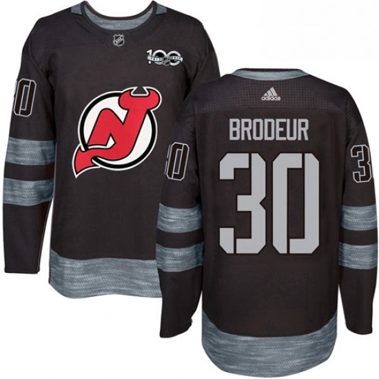Mens Adidas New Jersey Devils 30 Martin Brodeur Authentic Black 1917 2017 100th Anniversary NHL Jersey Mens Adidas New Jersey Devils 30 Martin Brodeur Authentic Black 1917 2017 100th Anniversary NHL Jersey