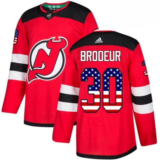 Mens Adidas New Jersey Devils 30 Martin Brodeur Authentic Red USA Flag Fashion NHL Jersey Mens Adidas New Jersey Devils 30 Martin Brodeur Authentic Red USA Flag Fashion NHL Jersey