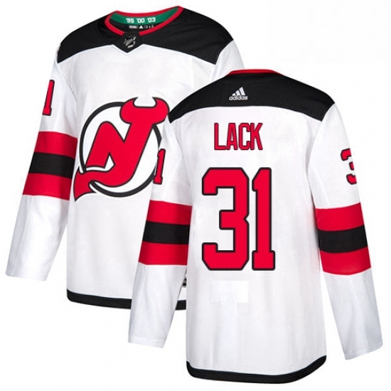 Mens Adidas New Jersey Devils 31 Eddie Lack Authentic White Away NHL Jersey Mens Adidas New Jersey Devils 31 Eddie Lack Authentic White Away NHL Jersey