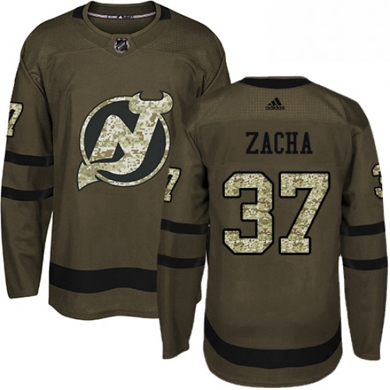 Mens Adidas New Jersey Devils 37 Pavel Zacha Authentic Green Salute to Service NHL Jersey Mens Adidas New Jersey Devils 37 Pavel Zacha Authentic Green Salute to Service NHL Jersey