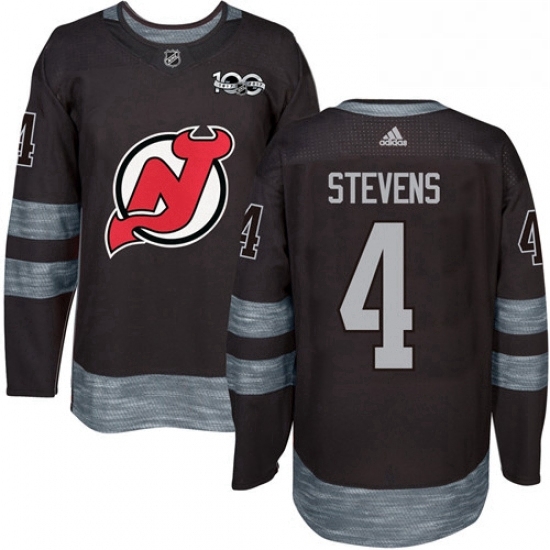 Mens Adidas New Jersey Devils 4 Scott Stevens Authentic Black 1917 2017 100th Anniversary NHL Jersey Mens Adidas New Jersey Devils 4 Scott Stevens Authentic Black 1917 2017 100th Anniversary NHL Jersey