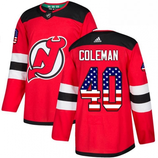 Mens Adidas New Jersey Devils 40 Blake Coleman Authentic Red USA Flag Fashion NHL Jersey Mens Adidas New Jersey Devils 40 Blake Coleman Authentic Red USA Flag Fashion NHL Jersey