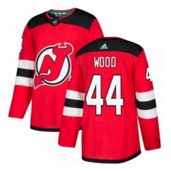Mens Adidas New Jersey Devils 44 Miles Wood Authentic Red Home NHL Jersey Mens Adidas New Jersey Devils 44 Miles Wood Authentic Red Home NHL Jersey