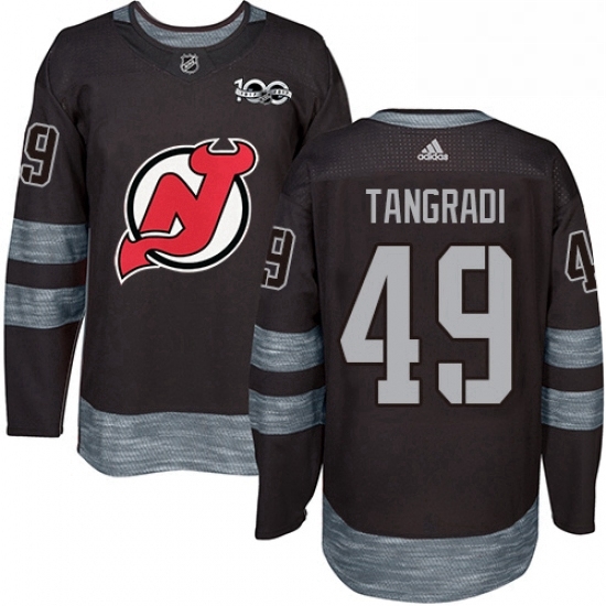 Mens Adidas New Jersey Devils 49 Eric Tangradi Authentic Black 1917 2017 100th Anniversary NHL Jersey Mens Adidas New Jersey Devils 49 Eric Tangradi Authentic Black 1917 2017 100th Anniversary NHL Jersey