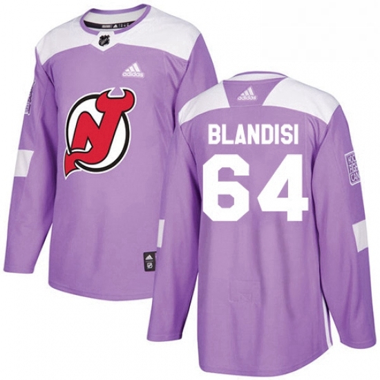 Mens Adidas New Jersey Devils 64 Joseph Blandisi Authentic Purple Fights Cancer Practice NHL Jersey Mens Adidas New Jersey Devils 64 Joseph Blandisi Authentic Purple Fights Cancer Practice NHL Jersey