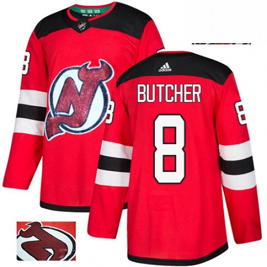 Mens Adidas New Jersey Devils 8 Will Butcher Authentic Red Fashion Gold NHL Jersey Mens Adidas New Jersey Devils 8 Will Butcher Authentic Red Fashion Gold NHL Jersey