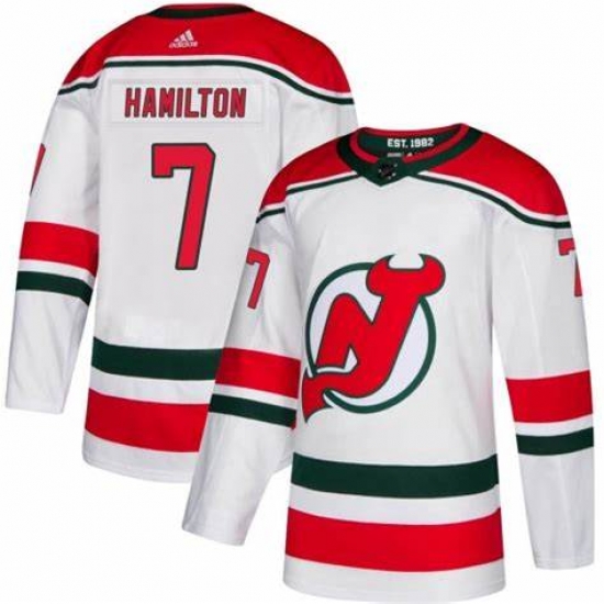 Men's New Jersey Devils #7 Dougie Hamilton White Authentic Jersey Men's New Jersey Devils #7 Dougie Hamilton White Authentic Jersey