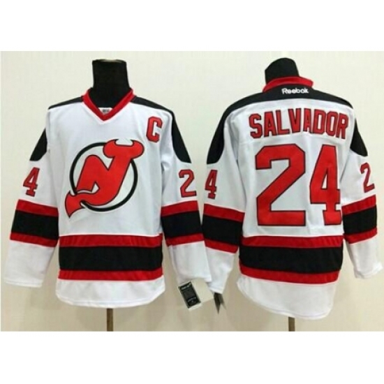 New Jersey Devils #24 Bryce Salvador White Stitched NHL Jersey New Jersey Devils #24 Bryce Salvador White Stitched NHL Jersey