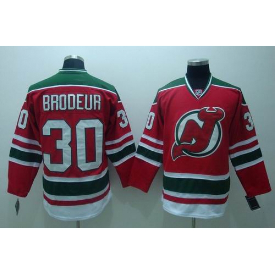 New Jersey Devils #30 Brodeur Red green 3RD Hockey Jersey New Jersey Devils #30 Brodeur Red green 3RD Hockey Jersey