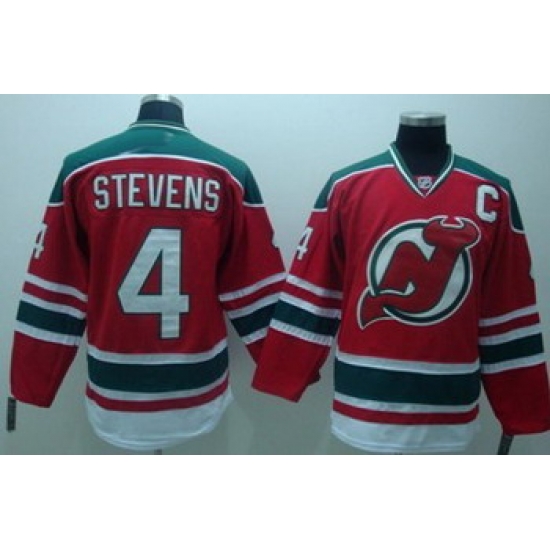 New Jersey Devils 4 STEVENS Red Jersey C patch New Jersey Devils 4 STEVENS Red Jersey C patch