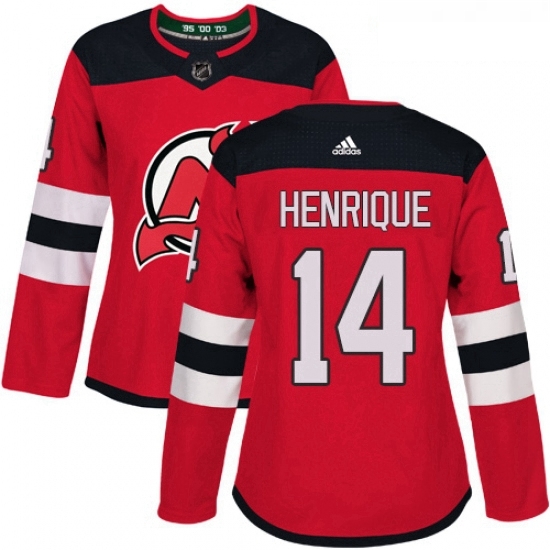 Womens Adidas New Jersey Devils 14 Adam Henrique Authentic Red Home NHL Jersey Womens Adidas New Jersey Devils 14 Adam Henrique Authentic Red Home NHL Jersey
